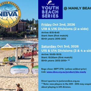 Youth Beach Series Tourney (Manly)