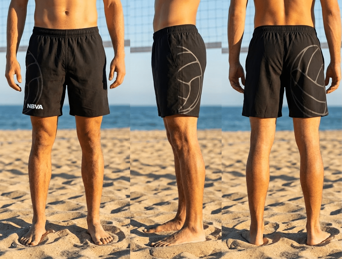 NBVA Volleyball Shorts – Black - Image 3